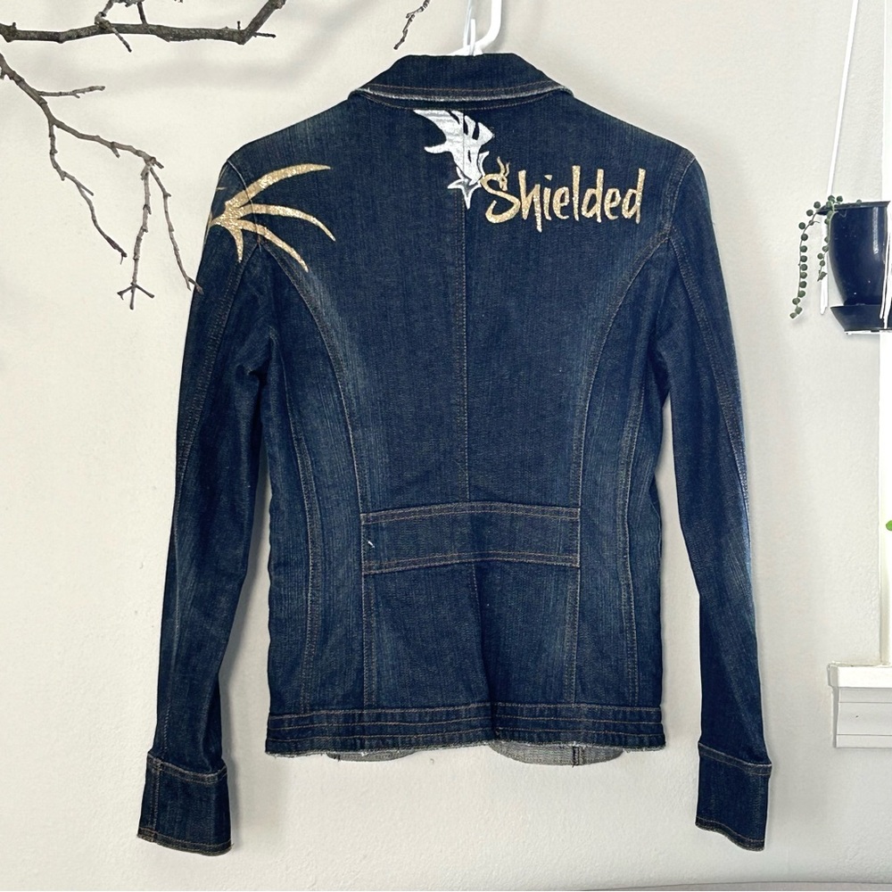 Golden Dragon Lore Dark Wash Fitted Denim Jacket